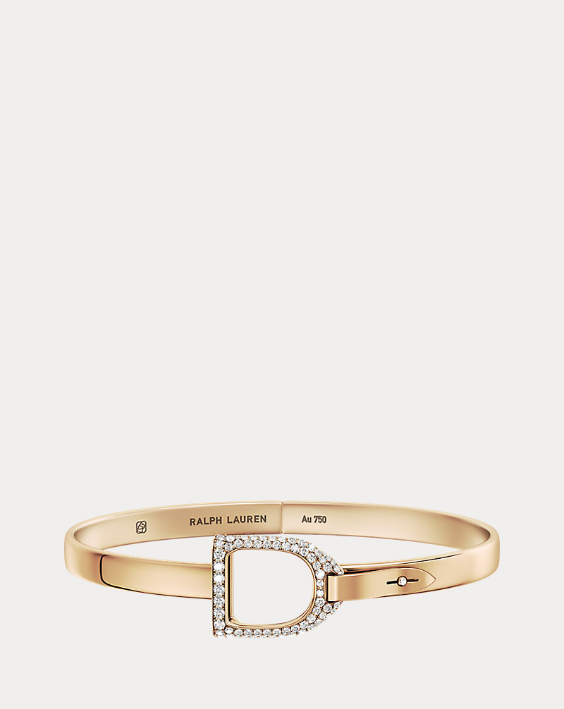Pave Rose Gold Stirrup Bangle The Equestrian Collection 1