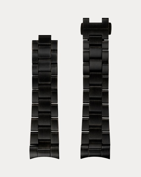 39 mm Armband aus schwarzem Edelstahl