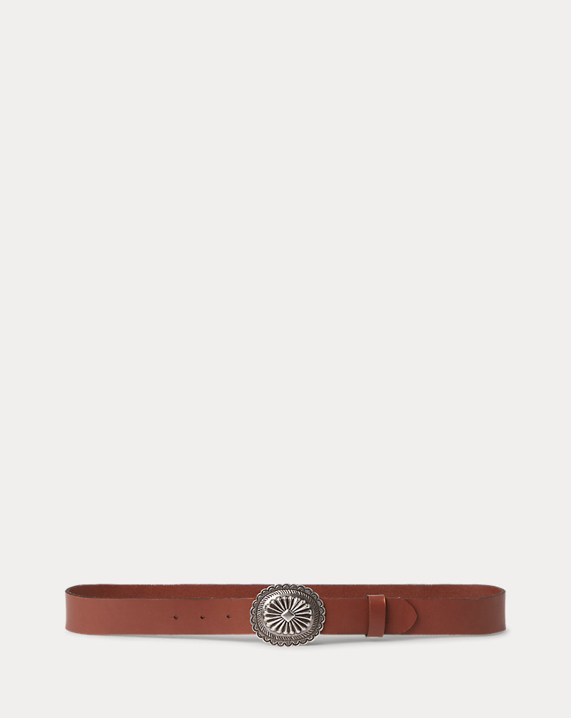 Leather Concho Wide Belt Lauren 1