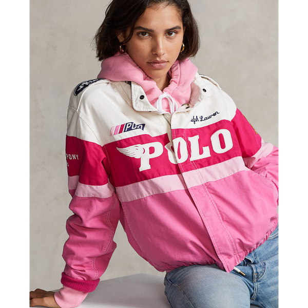 Pink Pony Cotton Canvas Bomber Jacket Pink Pony 1