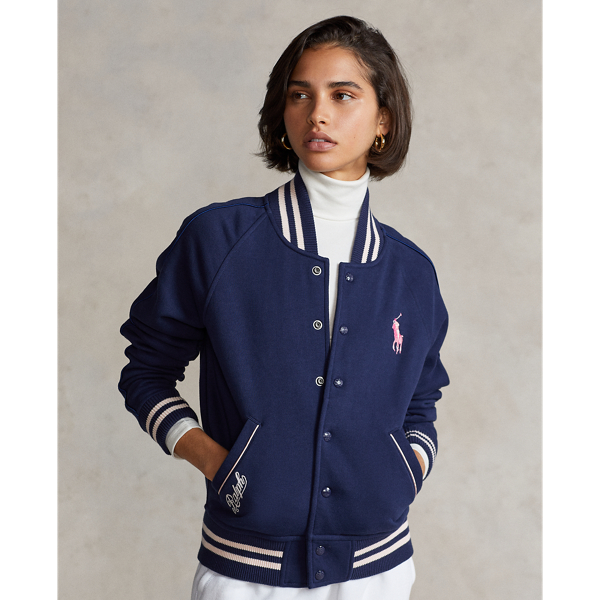 Pink Pony Fleece Baseball Jacket