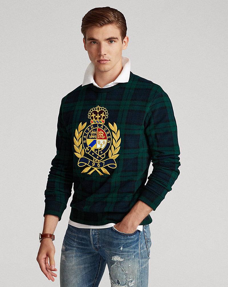 Crest Tartan-Print Fleece Sweatshirt Polo Ralph Lauren 1