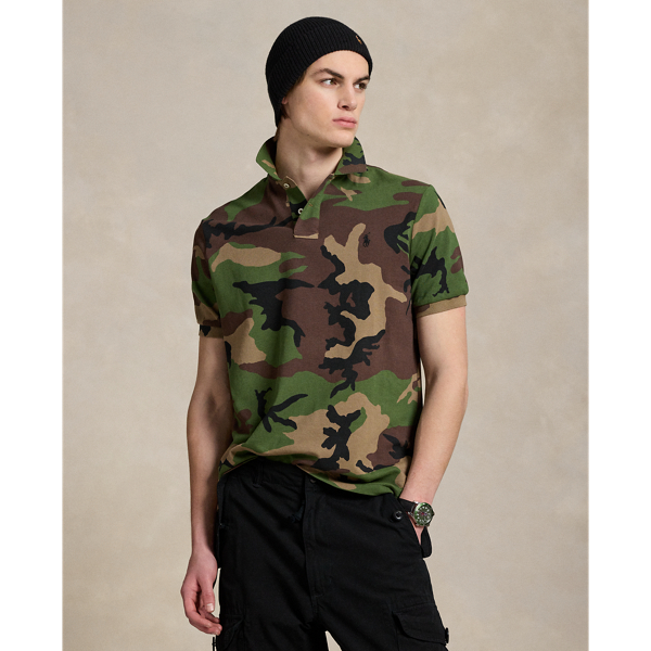 Classic Fit Camo Mesh Polo Shirt