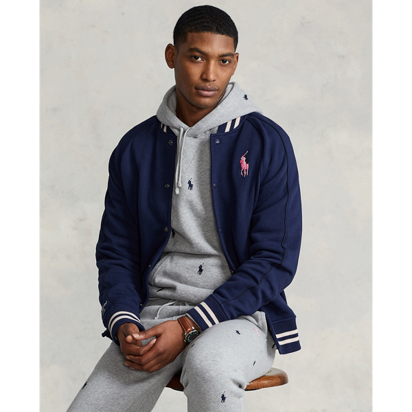 Pink pony fleece top baseball jacket