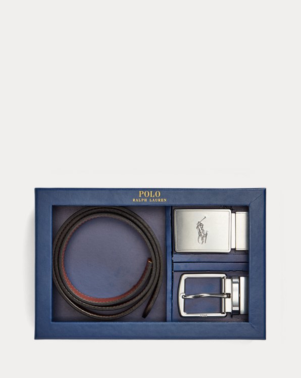 Reversible Leather Belt Gift Set