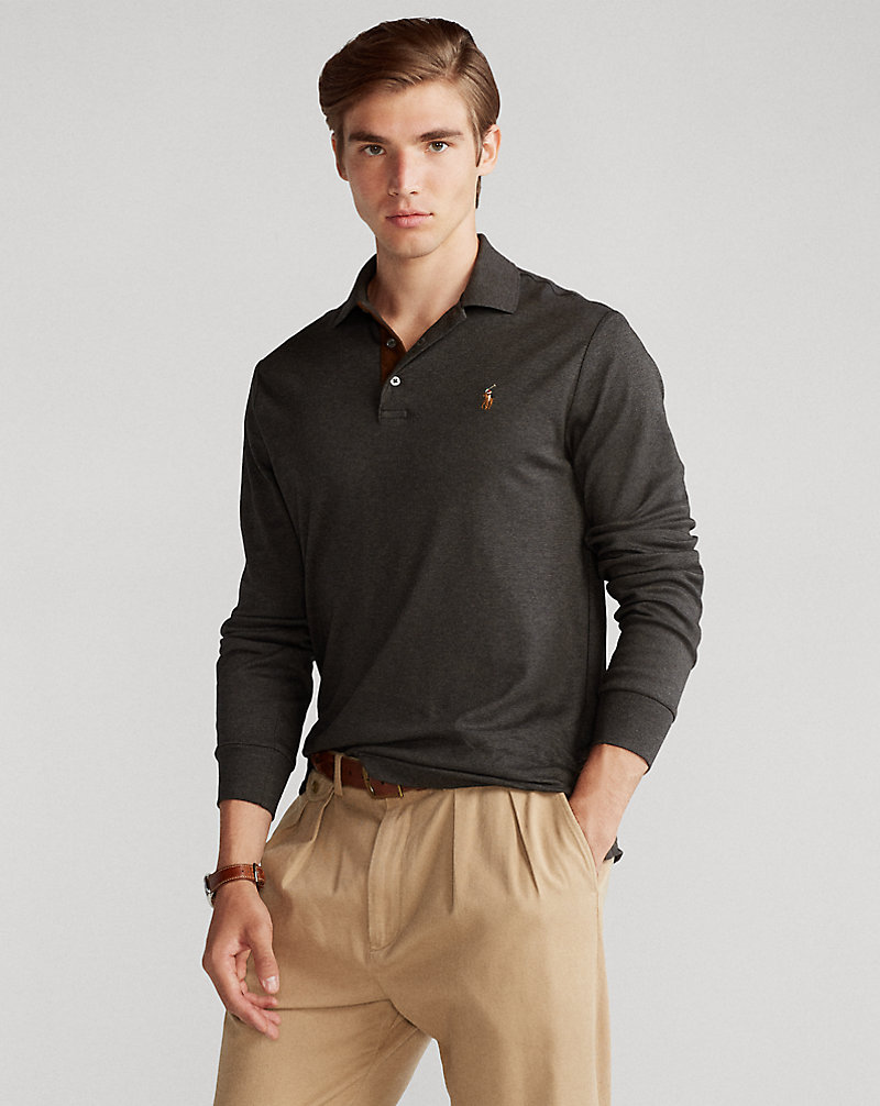 Soft Cotton Long-Sleeve Polo Shirt Big & Tall 1