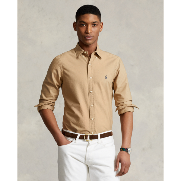 Chemise Oxford cintrée teinte en pièce