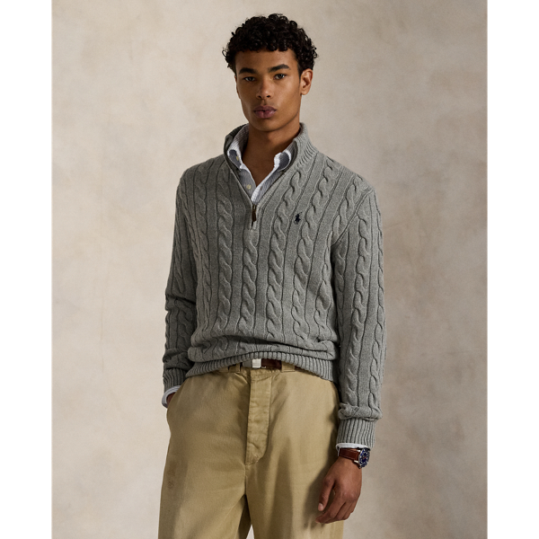 Cable-Knit Cotton Quarter-Zip Jumper Polo Ralph Lauren 1