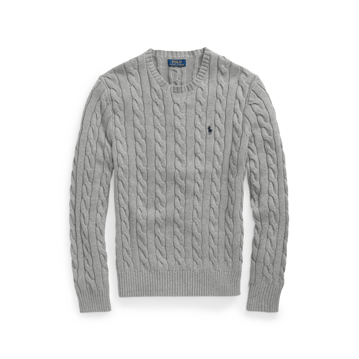 Polo Ralph Lauren Cable-Knit Cotton Sweater Men's Clothing Fawn Grey : LG
