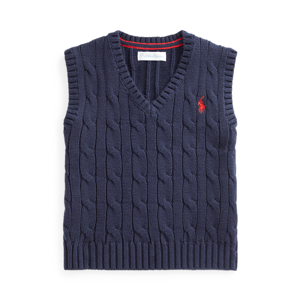 Cable-Knit Cotton Jumper Vest | Ralph Lauren® Australia
