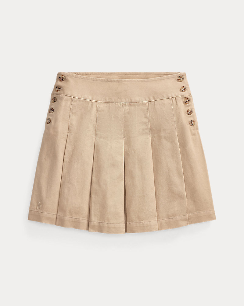 Pleated Cotton Chino Skirt GIRLS 7-14 YEARS 1