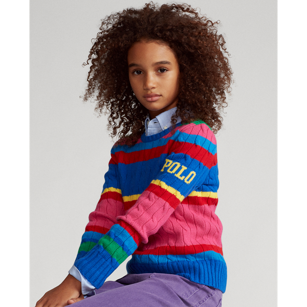Striped Cable-Knit Jumper GIRLS 7-14 YEARS 1