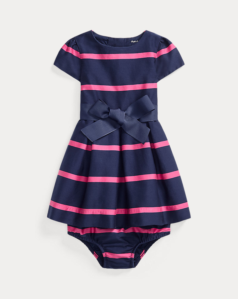 Striped Sateen Dress &amp; Bloomer Baby Girl 1