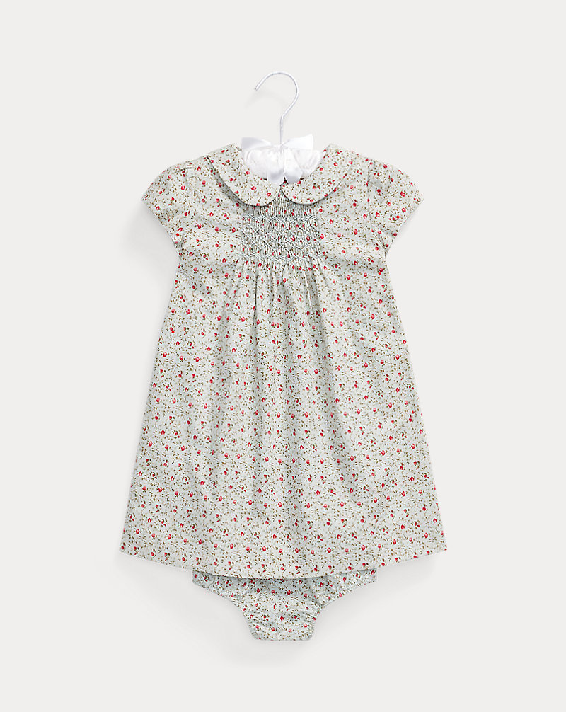 Smocked Floral Dress and Bloomer Baby Girl 1