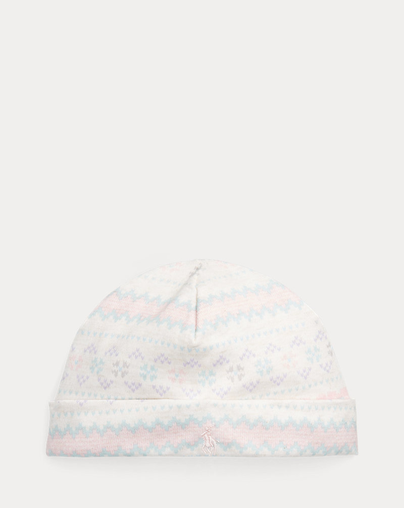 Fair Isle Print Cotton Hat Baby Girl 1