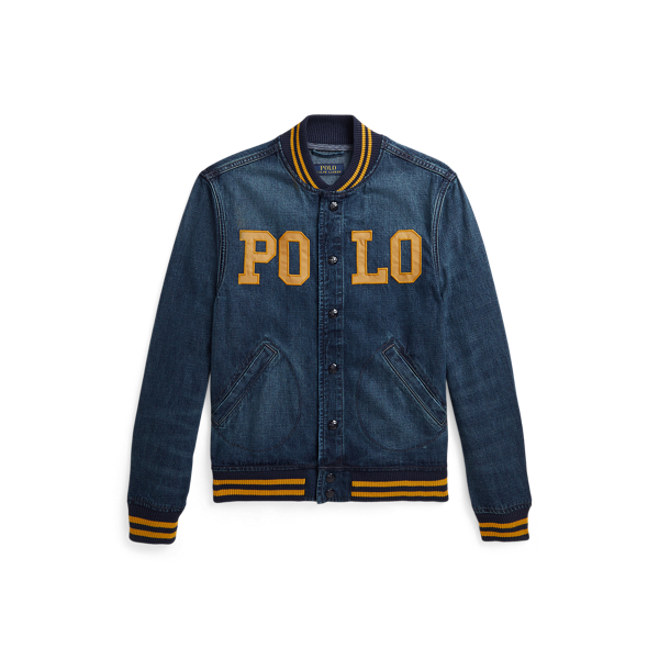 Denim baseball jacket new arrivals