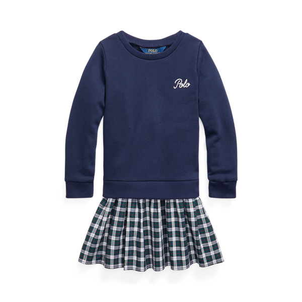 Plaid-Skirt Sweatshirt Dress GIRLS 1.5-6.5 YEARS 1