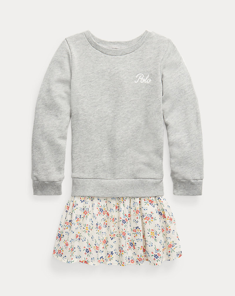 Floral-Skirt Sweatshirt Dress GIRLS 1.5-6.5 YEARS 1