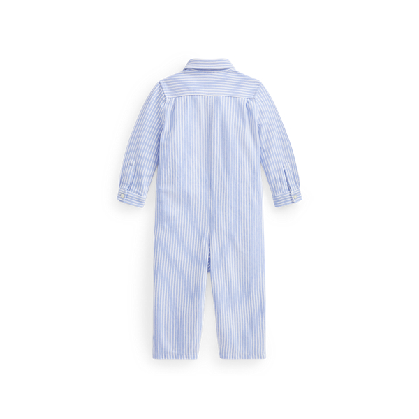 Baby Boy Striped Knit Oxford Coverall 2