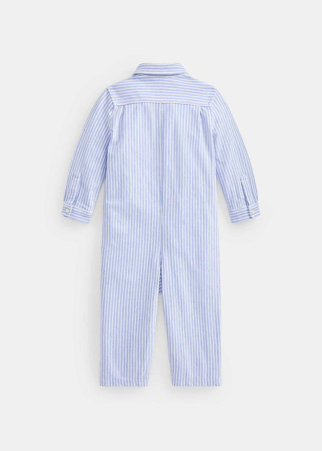Baby Boy Striped Knit Oxford Coverall 2