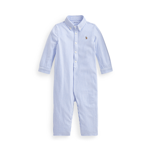 Striped Knit Oxford Coverall