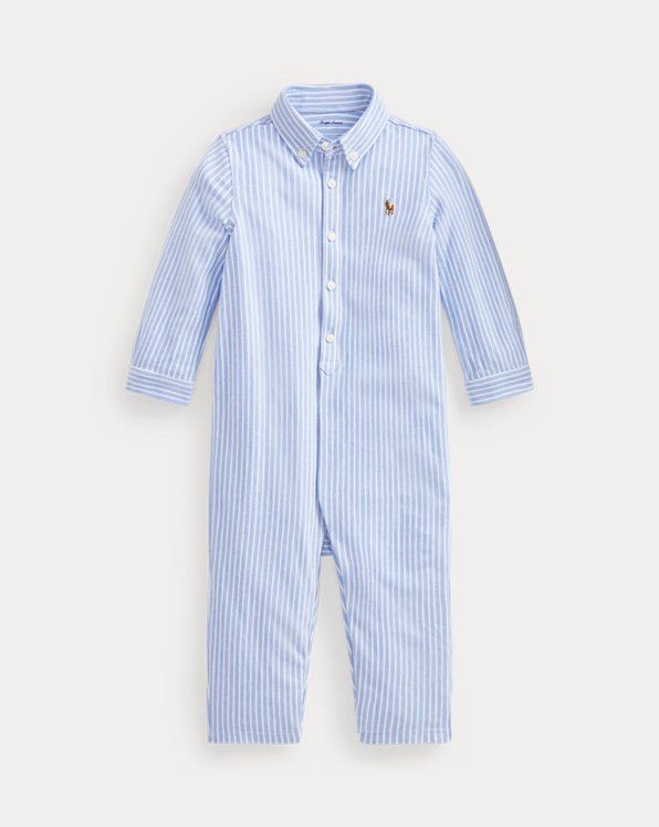 Striped Knit Oxford Coverall