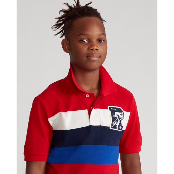 Letterman-Patch Cotton Polo BOYS 6-14 YEARS 1