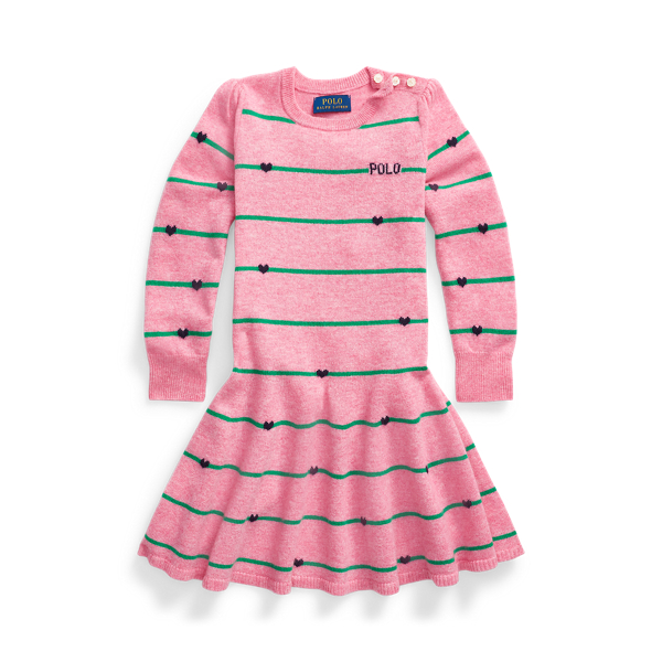 Striped Heart Wool Jumper Dress GIRLS 1.5-6.5 YEARS 1