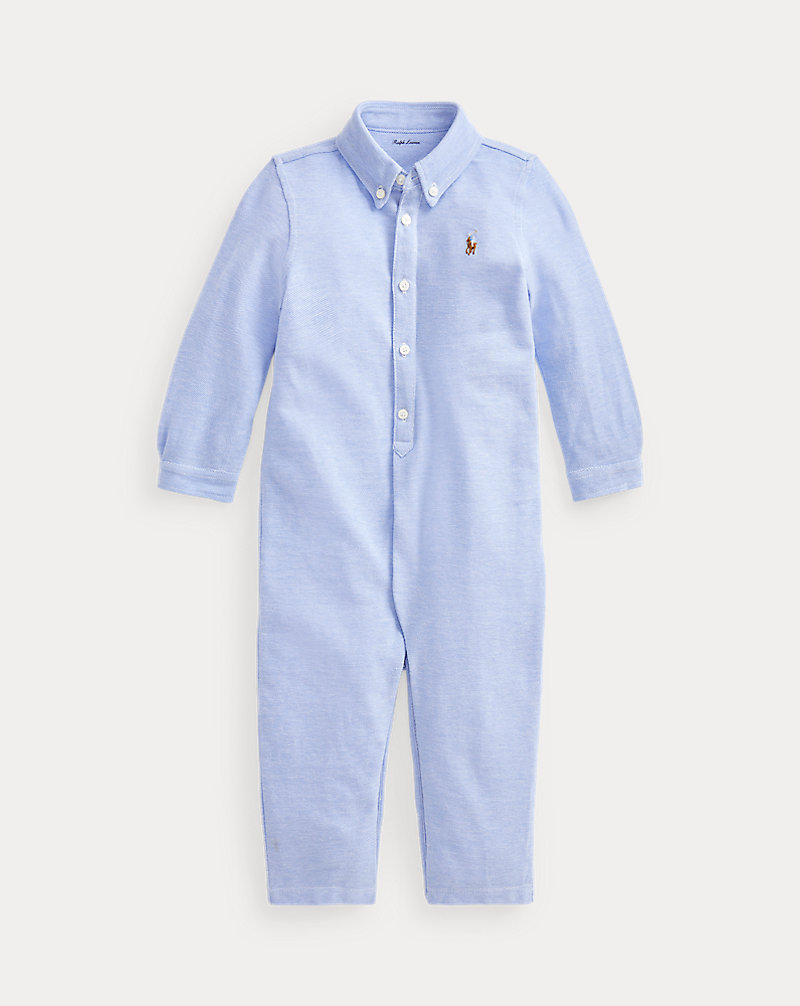 Knit Cotton Oxford Coverall Baby Boy 1