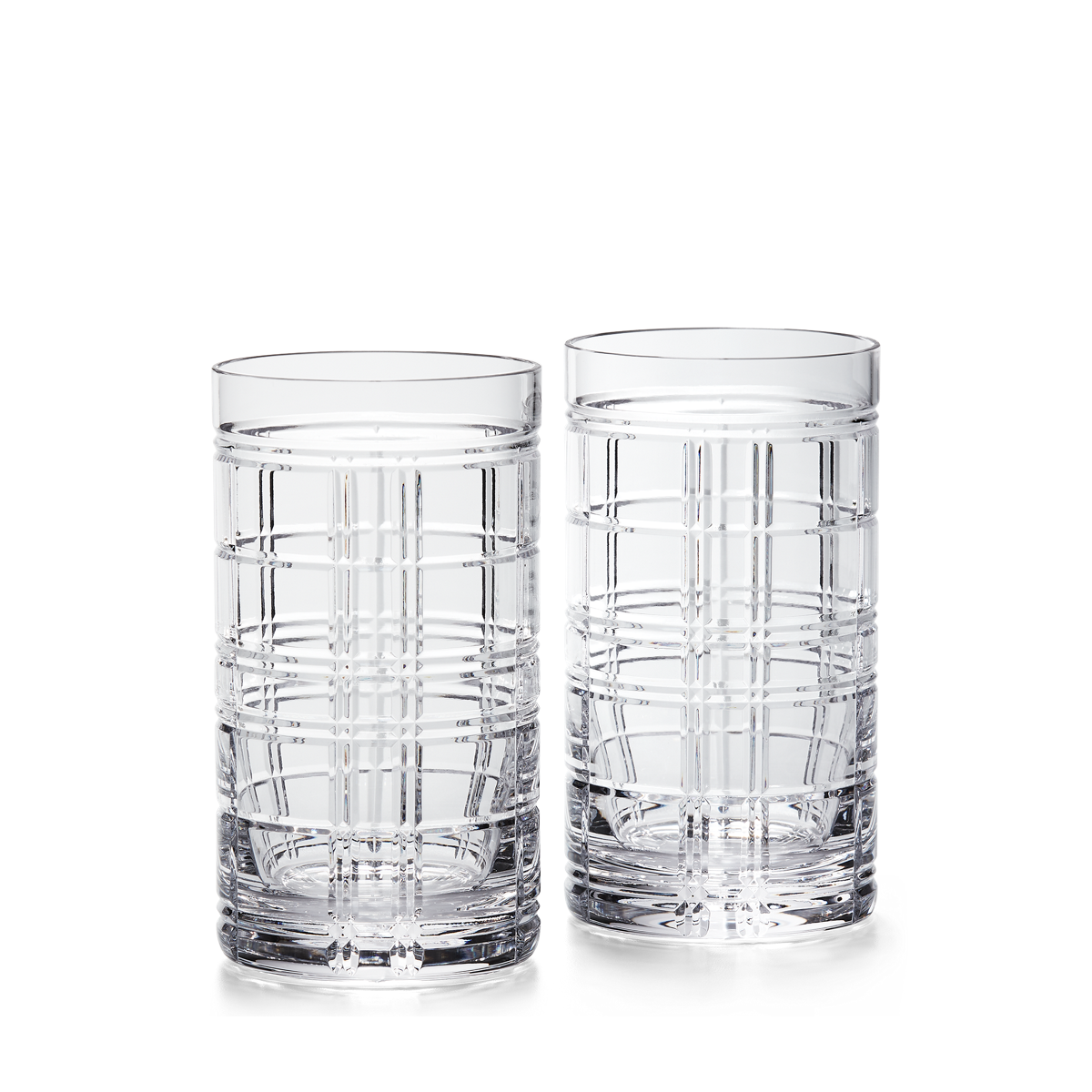Hudson Plaid Highball Glasses (Set of 2)