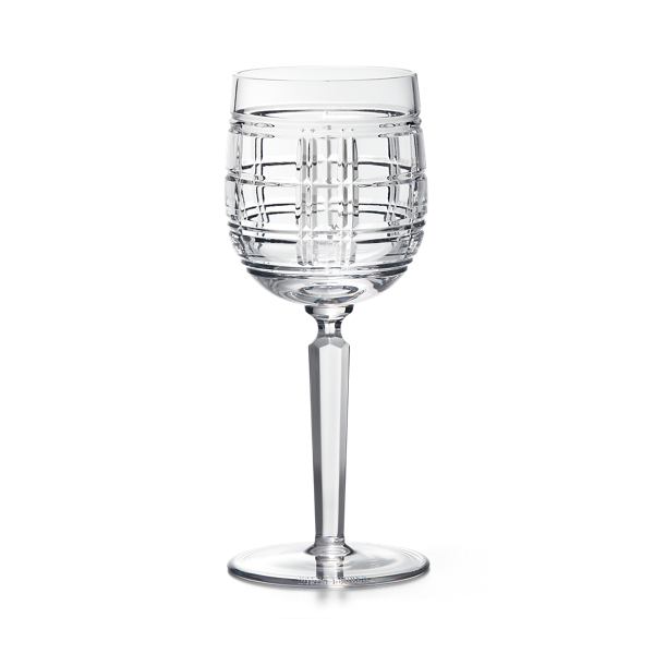 Hudson Plaid White Wine Glass