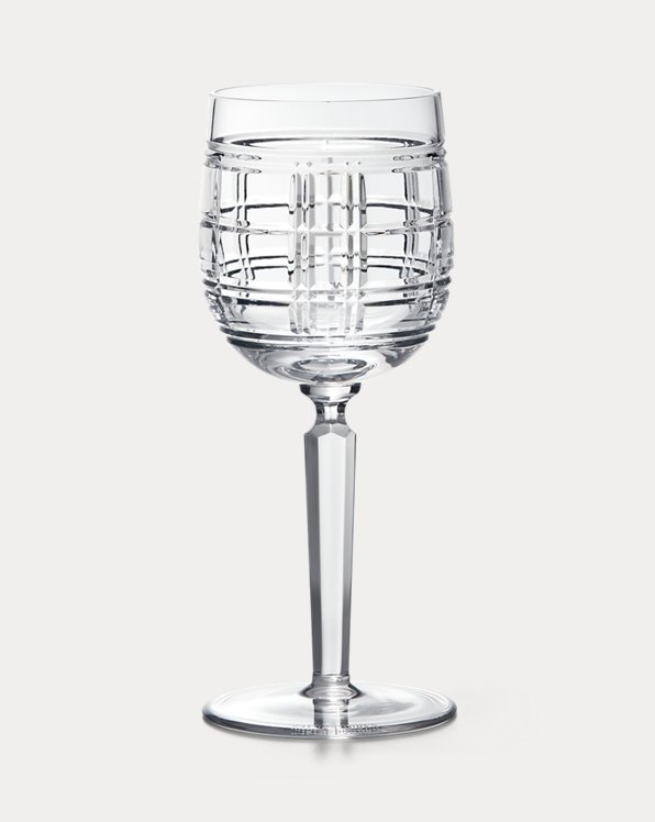 Hudson Plaid White Wine Glass