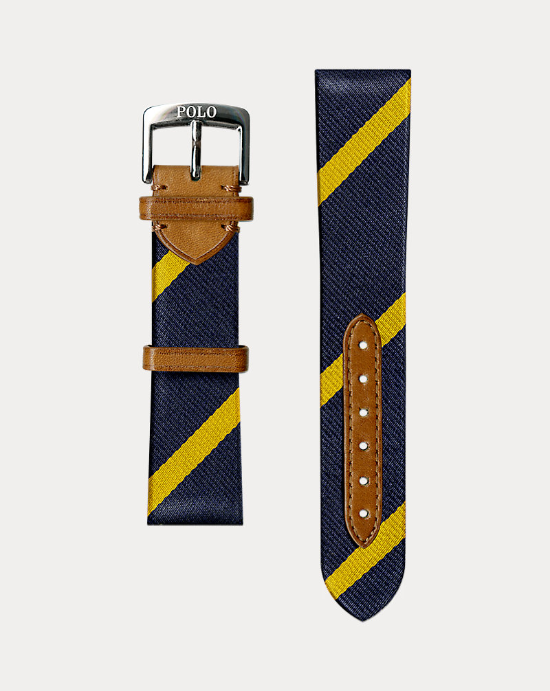 Gestreepte zijden horlogeband Polo Ralph Lauren 1