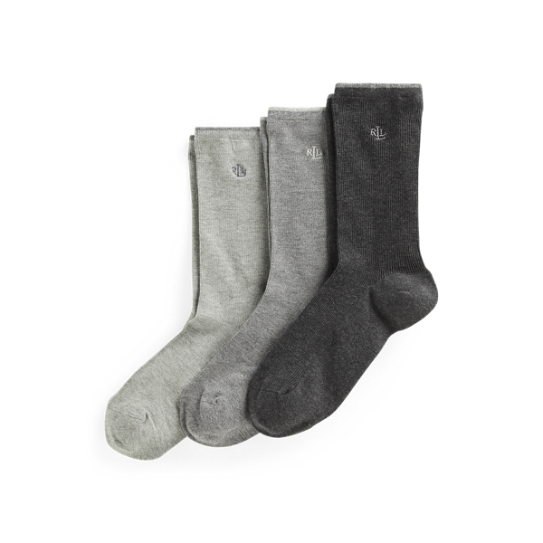 Conjunto de 3 pares de meias de algodão elástico