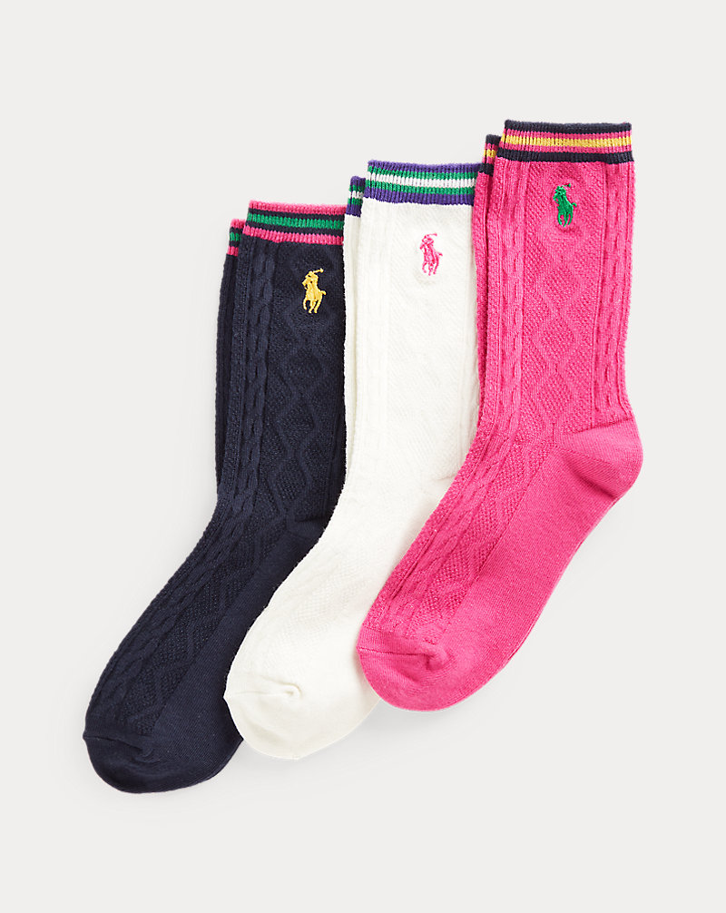 Cable-Knit Crew Sock 3-Pack GIRLS 7-14 YEARS 1