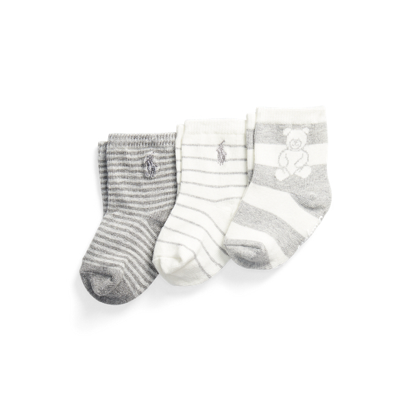 Polo Bear Sock 3-Pack Baby Boy 1