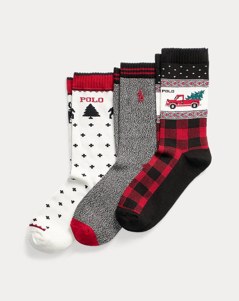 Holiday Truck Crew Sock 3-Pack BOYS 1.5-6 YEARS 1
