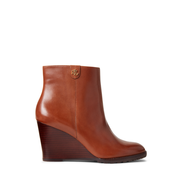 Shaley Calfskin Wedge Bootie