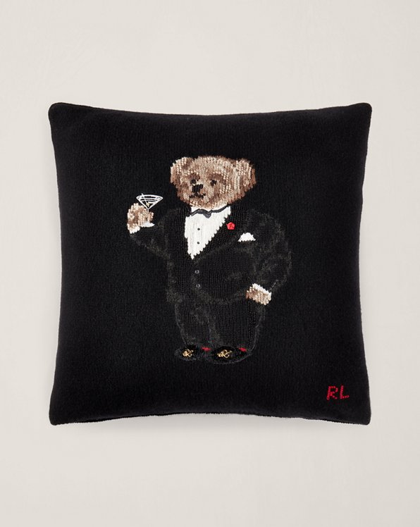 Martini Polo Bear Throw Pillow