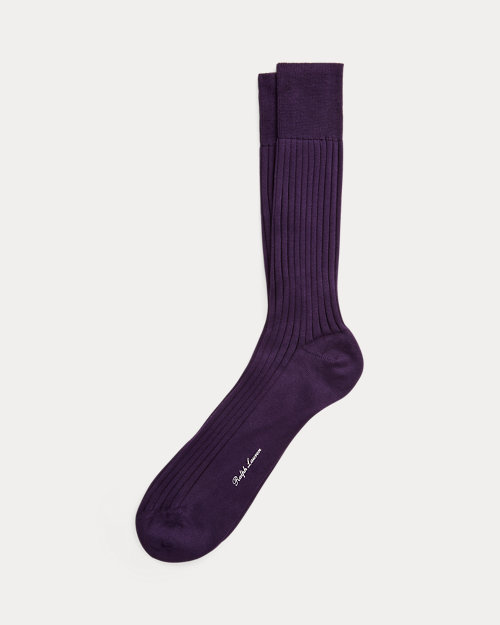 Rib-Knit Cotton Trouser Socks
