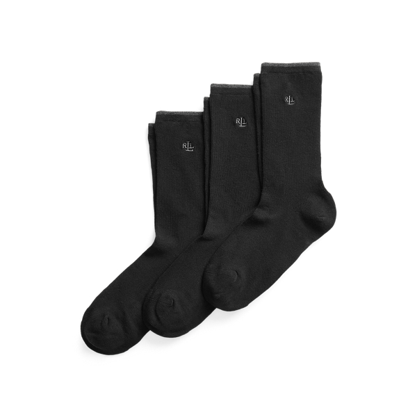 Conjunto de 3 pares de meias de algodão elástico