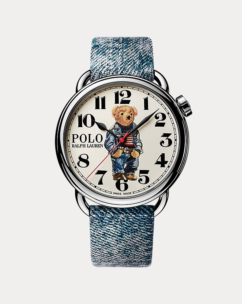 Armbanduhr in Weiß mit Denim Polo Bear Polo Ralph Lauren 1