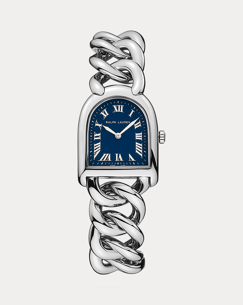 Stahl-Armbanduhr mit blauem Zifferblatt The Stirrup Collection 1