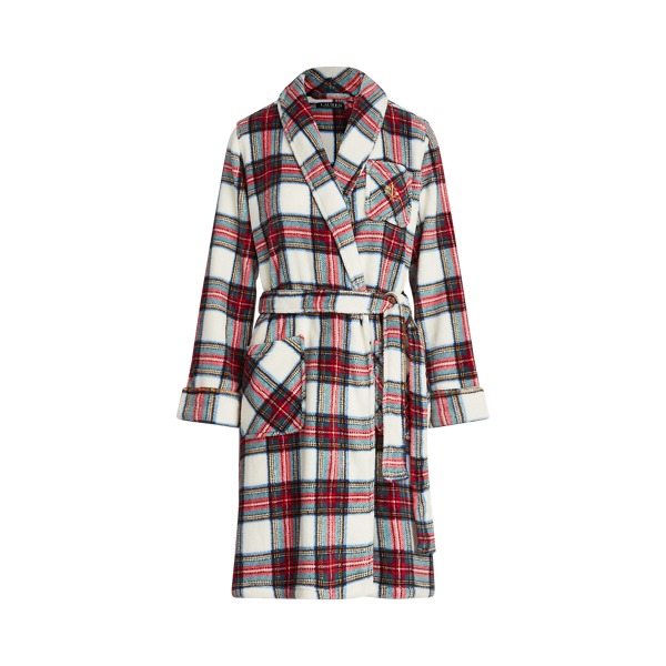 Plaid Short Shawl Collar Robe for Women Ralph Lauren GI