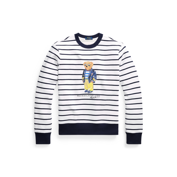 Striped Polo Bear Fleece Sweatshirt for Men Ralph Lauren BE
