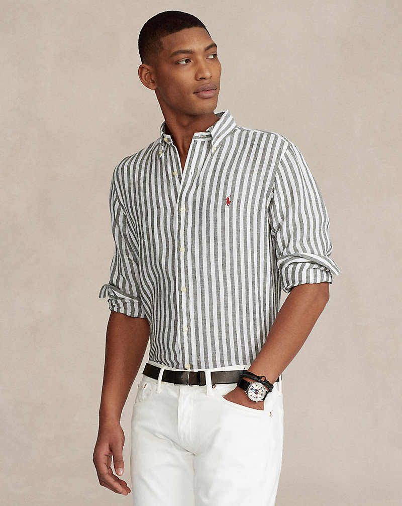 Gestreiftes Custom-Fit Leinenhemd Polo Ralph Lauren 1