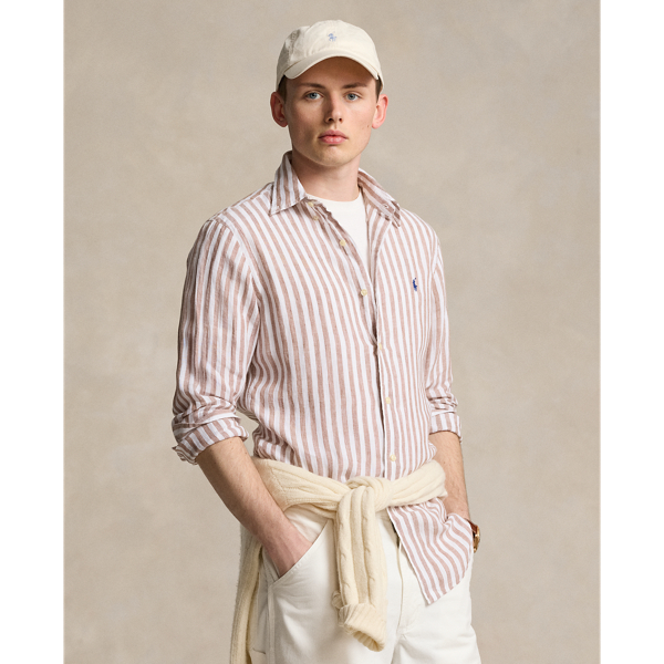 Custom Fit Striped Linen Shirt Polo Ralph Lauren 1