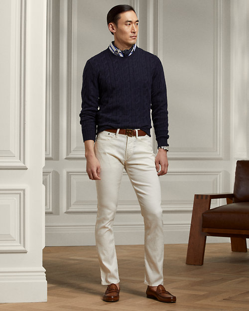Slim Fit Linen-Cotton Stretch Jean