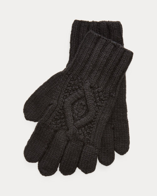 Hand-Knit Cable Cashmere Gloves