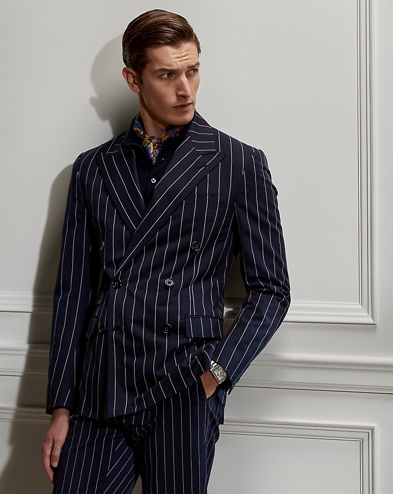 Kent Striped Twill Suit Jacket Purple Label 1
